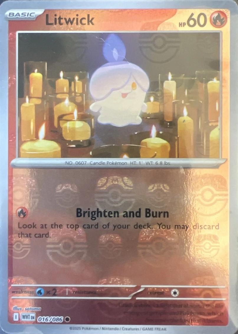 White Flare Litwick [Master-Ball] Pokémon card